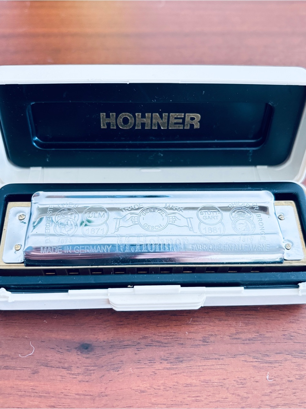 Mint Vintage M. Hohner Marine Band No. 1896 Harmonica - Key of C w/ Case Germany